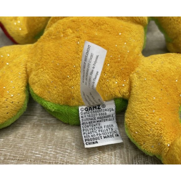 GANZ WEBKINZ 9" Tree Frog Plush Toy HM109 Lime Green Yellow Cute Frog NO CODE - Picture 5 of 6